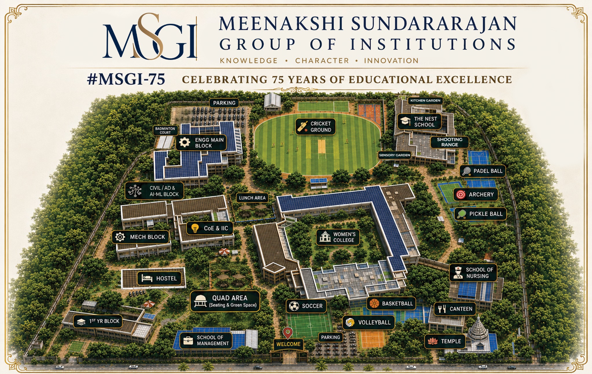 MSGI 75-Year Campus Layout in Kodambakkam, Chennai